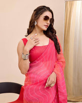 Peach shade Georgette one minute ready to wear saree